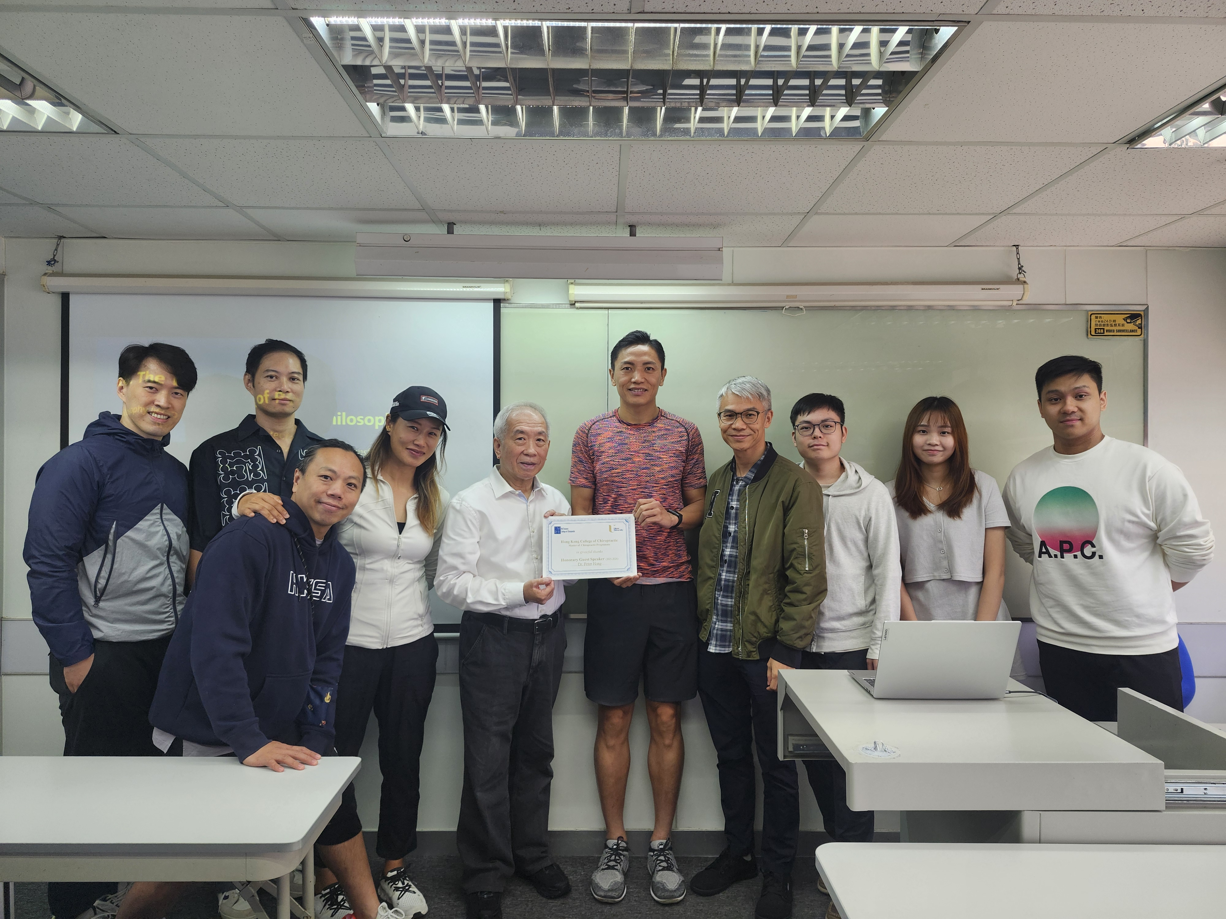 Group photo with Year 2 chiropractic students